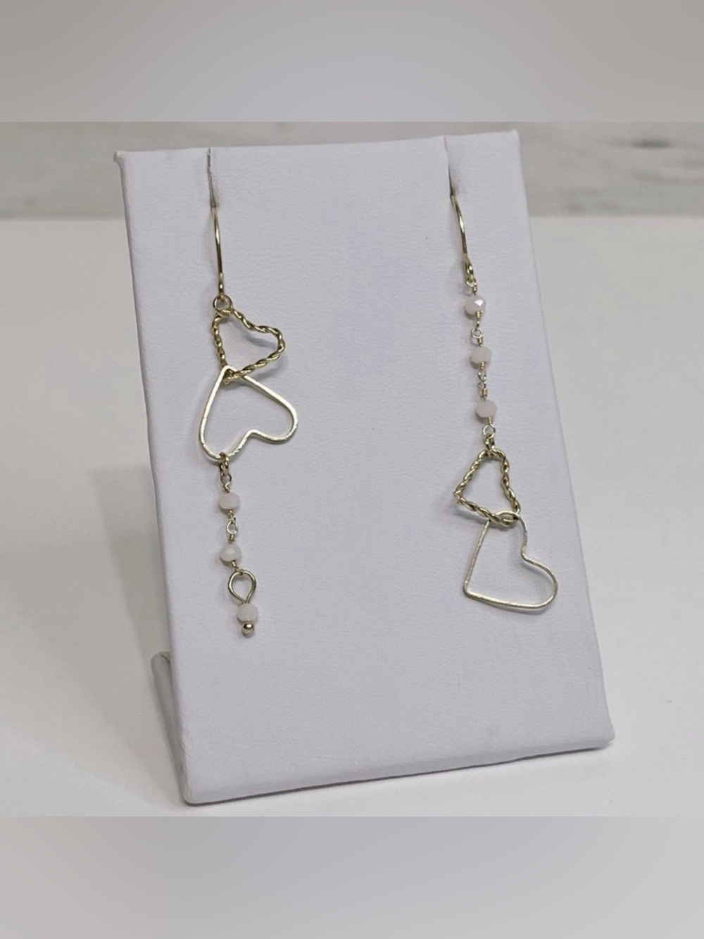 NEW Gold Dangle Heart Asymmetrical Earrings